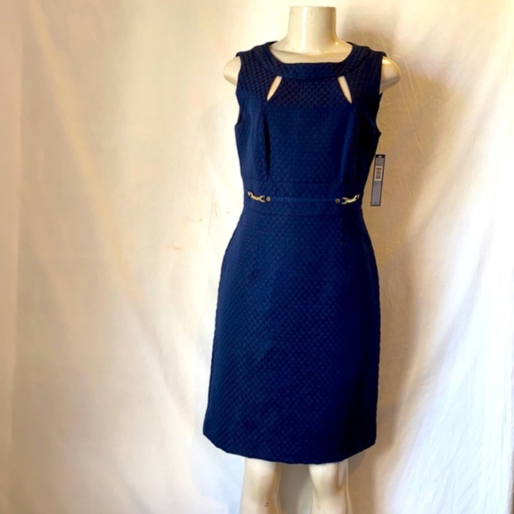 New Tahari navy ALINA DRESS size 6